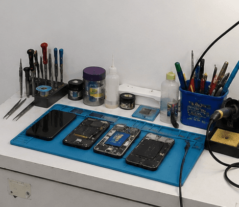 Our repair workspace